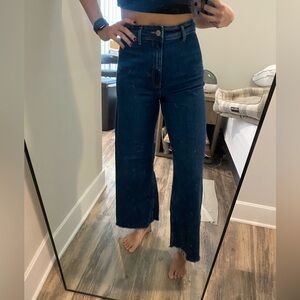Zara wide leg mariner raw hem jean